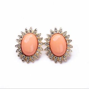 Statement coral clip on earrings